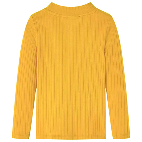 Vidaxl kindershirt met lange mouwen geribd 104 donker okerkleurig