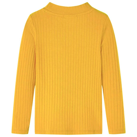 Vidaxl kindershirt met lange mouwen geribd 116 donker okerkleurig