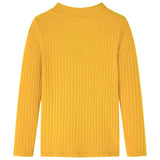 Vidaxl kindershirt met lange mouwen geribd 128 donker okerkleurig