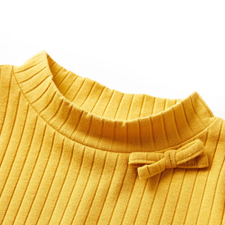 Vidaxl kindershirt met lange mouwen geribd 128 donker okerkleurig