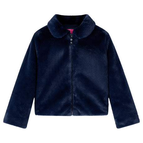Vidaxl kinderjas 128 kunstvacht marineblauw
