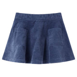 VidaXL Kinderrok met zakken ribfluweel 140 marineblauw