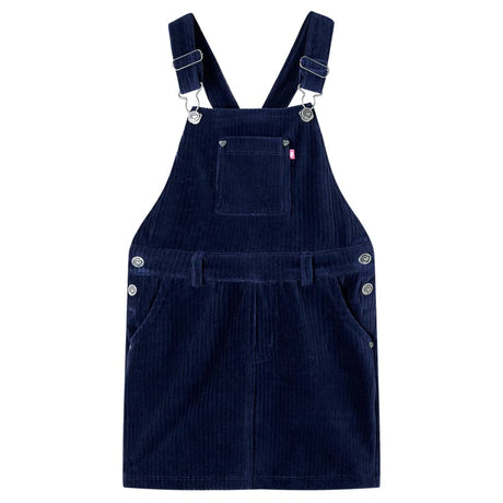 Vidaxl kindertuinjurk 92 ribfluweel marineblauw