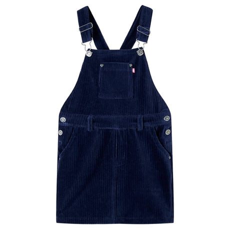 Vidaxl kindertuinjurk 116 ribfluweel marineblauw