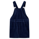 VidaXL Kindertuinjurk 128 ribfluweel marineblauw