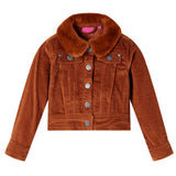 Vidaxl kinderjas 128 ribfluweel cognackleurig