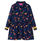 Vidaxl kinderjurk met lange mouwen 116 marineblauw