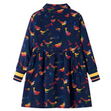 Vidaxl kinderjurk met lange mouwen 128 marineblauw