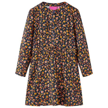 Vidaxl kinderjurk met lange mouwen 92 marineblauw