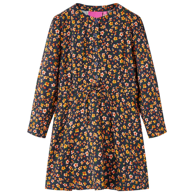 Vidaxl kinderjurk met lange mouwen 92 marineblauw
