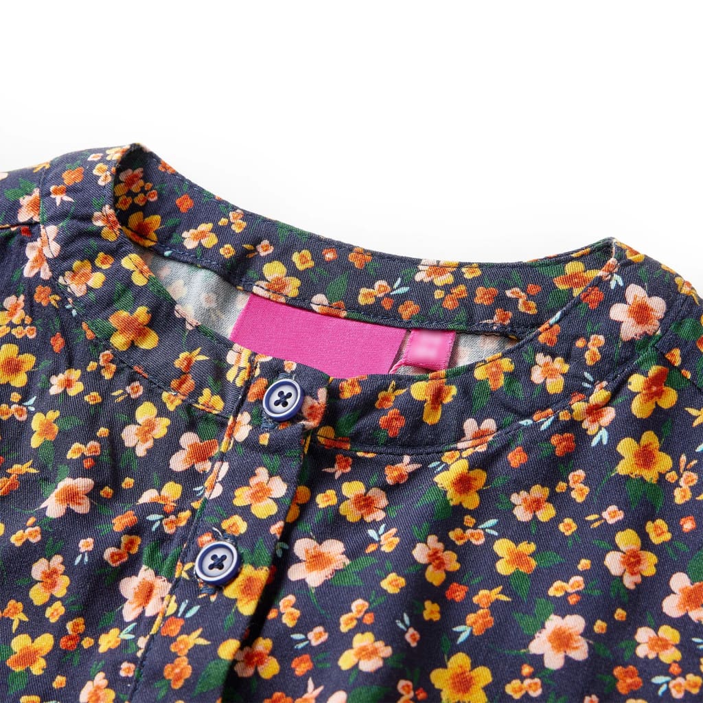 Vidaxl kinderjurk met lange mouwen 92 marineblauw
