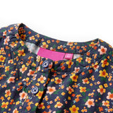 Vidaxl kinderjurk met lange mouwen 128 marineblauw