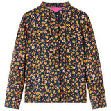 Vidaxl kinderoverhemd met bandkraag 104 marineblauw