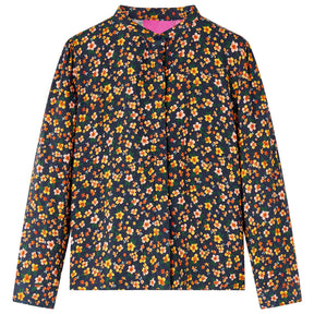 Vidaxl kinderoverhemd met bandkraag 104 marineblauw