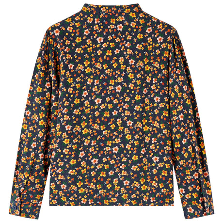 Vidaxl kinderoverhemd met bandkraag 116 marineblauw