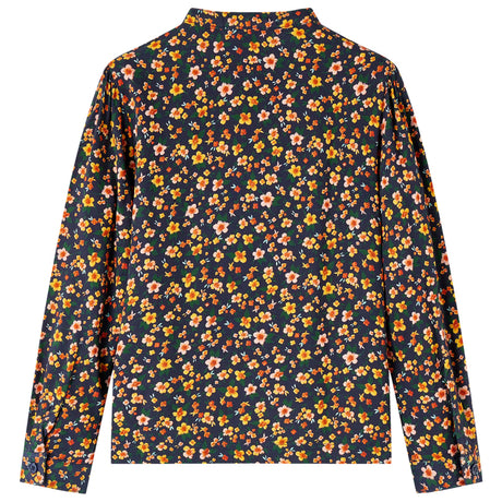 Vidaxl kinderoverhemd met bandkraag 128 marineblauw
