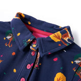 Vidaxl kinderjurk lange mouwen en trekkoord 140 marineblauw
