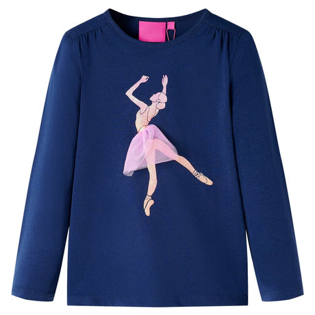 Vidaxl kindershirt met lange mouwen 104 marineblauw