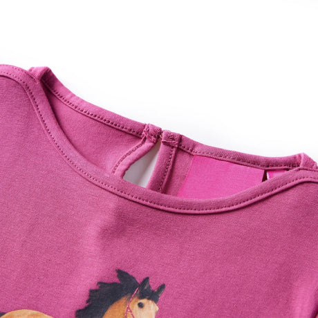 Vidaxl kindershirt met lange mouwen 92 frambooskleurig
