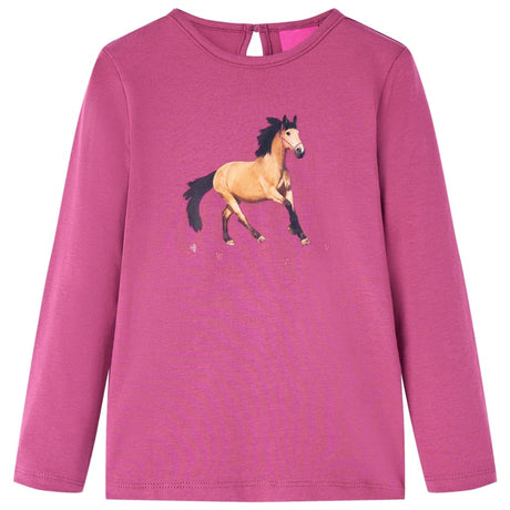 Vidaxl kindershirt met lange mouwen 140 frambooskleurig