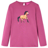 Vidaxl kindershirt met lange mouwen 116 frambooskleurig