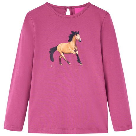 Vidaxl kindershirt met lange mouwen 116 frambooskleurig