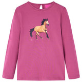 VidaXL Kindershirt met lange mouwen 140 frambooskleurig