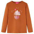 Vidaxl kindershirt met lange mouwen 104 cognackleurig