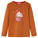 Vidaxl kindershirt met lange mouwen 116 cognackleurig