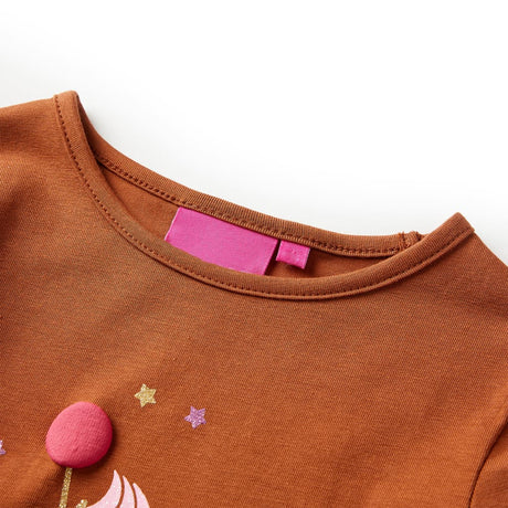 Vidaxl kindershirt met lange mouwen 116 cognackleurig