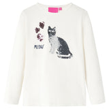 Vidaxl kindershirt met lange mouwen 128 ecru