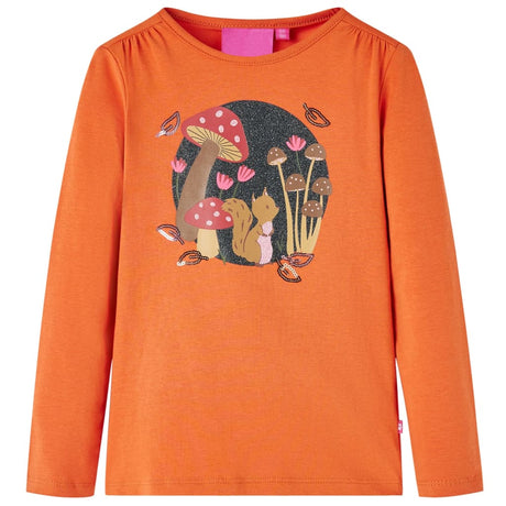 Vidaxl kindershirt met lange mouwen 92 oranjebruin