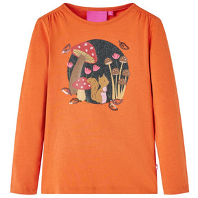 Vidaxl kindershirt met lange mouwen 92 oranjebruin