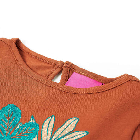 Vidaxl kindershirt met lange mouwen 128 cognackleurig