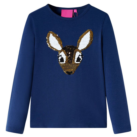 Vidaxl kindershirt met lange mouwen 92 marineblauw