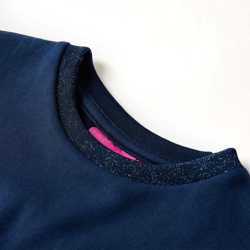 Vidaxl kinderjurk met lange mouwen 92 marineblauw