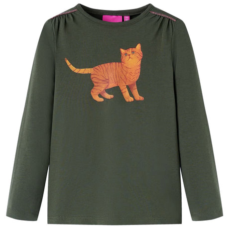 Vidaxl kindershirt met lange mouwen 104 kakikleurig