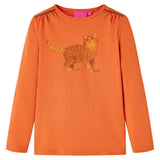Vidaxl kindershirt met lange mouwen 92 oranjebruin