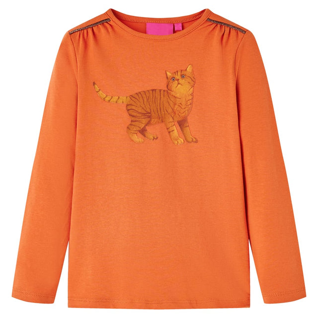 Vidaxl kindershirt met lange mouwen 92 oranjebruin