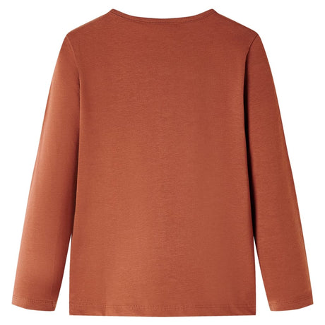 Vidaxl kindershirt met lange mouwen 128 cognackleurig