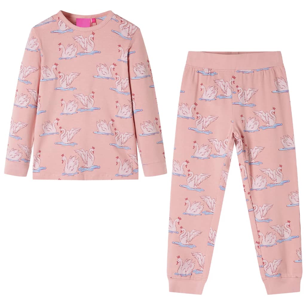Vidaxl kinderpyjama met lange mouwen 104 lichtroze