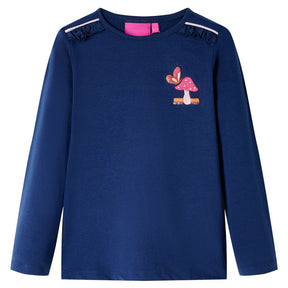 Vidaxl kindershirt met lange mouwen 128 marineblauw