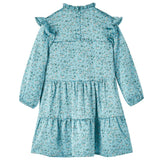 Vidaxl kinderjurk met lange mouwen 104 blauw