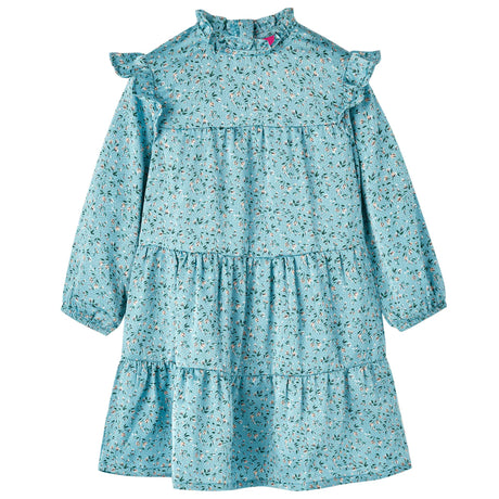 Vidaxl kinderjurk met lange mouwen 116 blauw