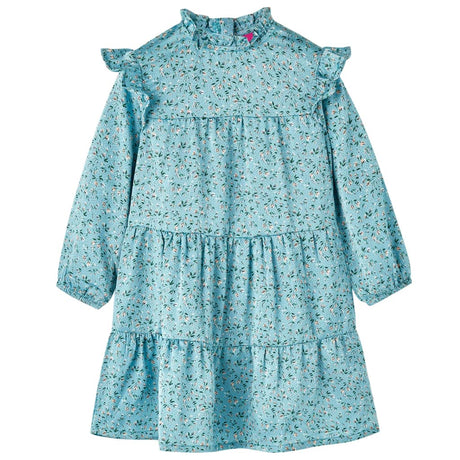 Vidaxl kinderjurk met lange mouwen 128 blauw