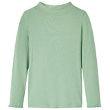 VidaXL Kindershirt met lange mouwen lage col 92 donkermintkleurig