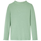 VidaXL Kindershirt met lange mouwen lage col 104 donkermintkleurig