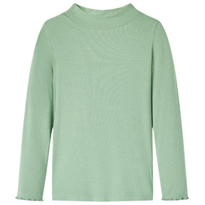 Vidaxl kindershirt met lange mouwen lage col 128 donkermintkleurig