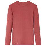 Vidaxl kindershirt met lange mouwen en lage col 104 roodbruin