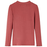 Vidaxl kindershirt met lange mouwen en lage col 140 roodbruin